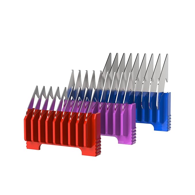 Animal Stainless Steel Clip Attachment Guide Comb Set for 5-in-1 Detachable Blade Pet, Dog and Cat Clippers (Not compatible with A5 style Detachable Blade)