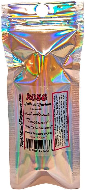 ROSE Perfume Oil - All-Natural Essential Oil Fragrance - Huile de Parfum - Bulgarian Damask Rosa Damascena Petals Otto, Tea Rose, De Mai - Roll On Roller Ball - Party Travel Guest Favors Gifts - 10ml