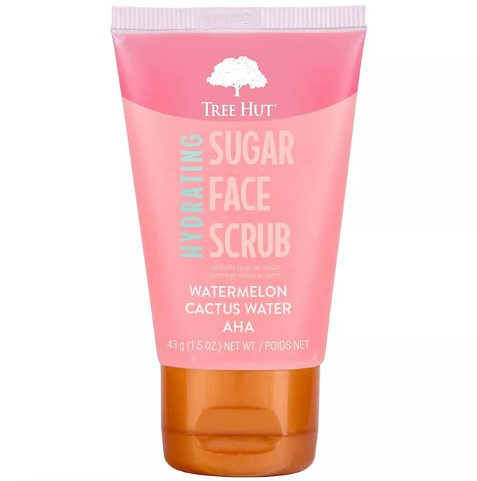 Watermelon & Cactus Hydrating Face Scrub – 1.5 fl oz, Deep Pore Cleanser with AHA, Exfoliates Skin & Impurities, Vegan & Free of Parabens & Sulfates, VitaBoost™ Loofah (Pack of 3, Watermelon & Cactus)