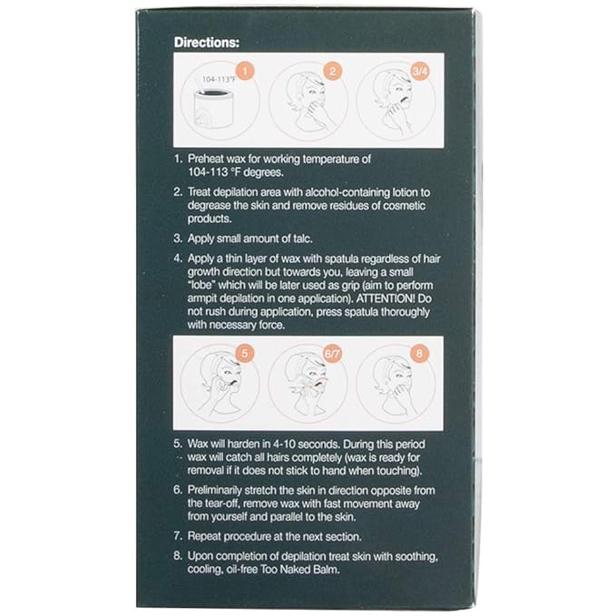 Too Naked Azulene Strip-Free Wax, Medium Transparency Wax, Salon Wax, 28.8 oz