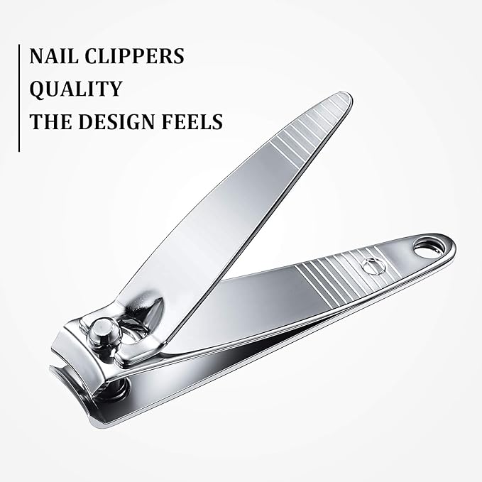 Mudder 100 Pieces Nail Clippers Set Bulk for Men Women Ultra Sharp Stainless Steel Fingernail and Toenail Clippers Flat Portable Travel Fingernails Sturdy Trimmer Pointed Pedicure Manicure Care Tool