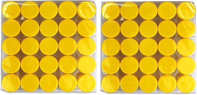 Beauticom (Quantity: 50 Pieces) 5G/5ML Round Clear Jars with Yellow Lids for Scrubs, Oils, Toner, Salves, Creams, Lotions, Makeup Samples, Lip Balms