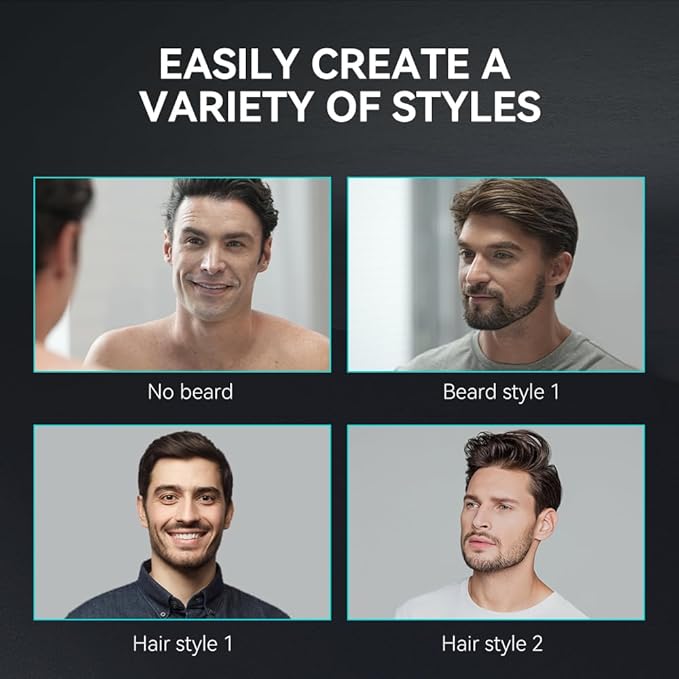 Beard Trimmer for Men - Professional Body Hair Trimmer for Men, 42 Adjustable Length Settings Hair Clippers Nose Trimmers for Head Face Mustache Nose Electric Shavers IPX6 Waterproof LED Display Gifts