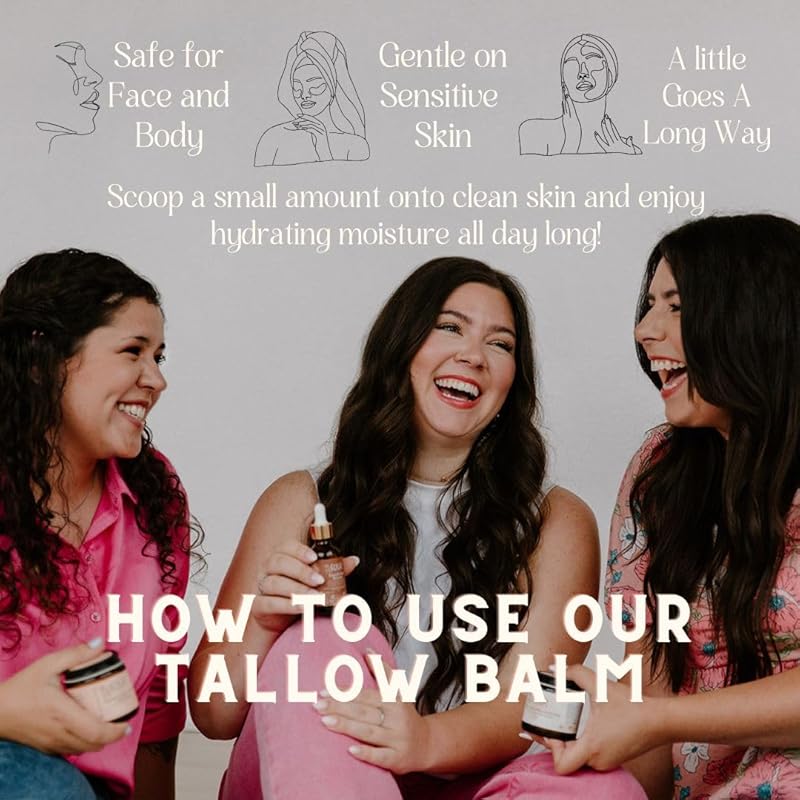 Handmade Tallow Balm (Lemon Cupcake)- 100% Grass Fed Beef Tallow for Skin Care- 100% Natural Whipped Tallow Balm- Sensitive & Dry Skin, Eczema, Psoriasis- 2 FL. oz