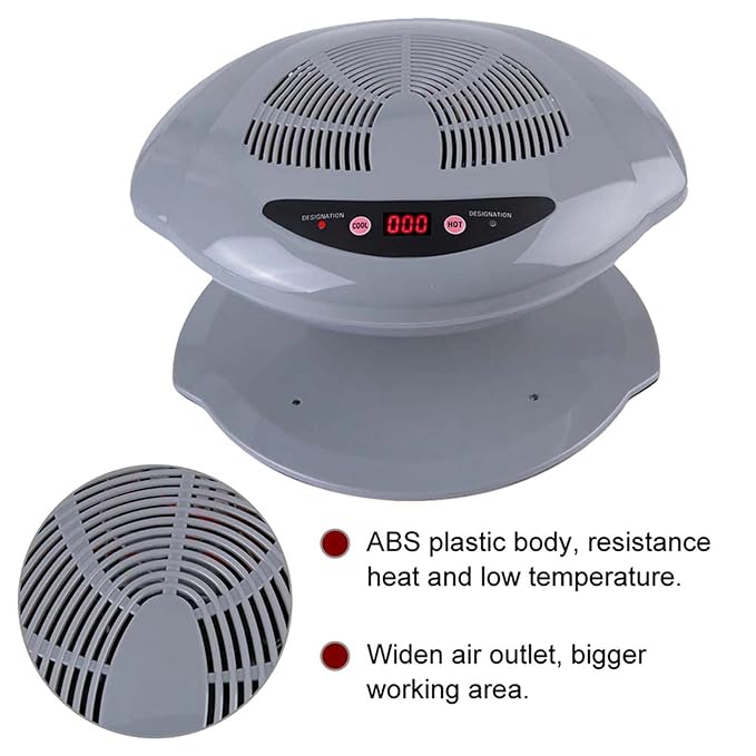 Air Nail Dryer, 2 in 1 Hot and Cold Air Nail Fan Blow Dryer for Regular Nail Polish, Automatic Sensor Manicure Drying Nail Dryer for Home and Salon Use, Grey
