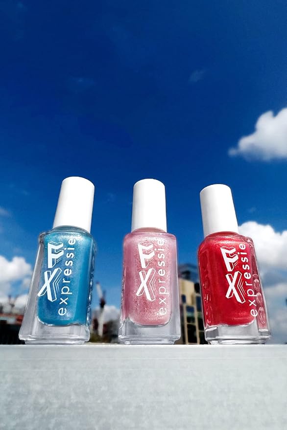 essie Expressie FX Quick-Dry Vegan Nail Polish, Pink Chromatic Top Coat, Faux Real, 0.33 fl oz