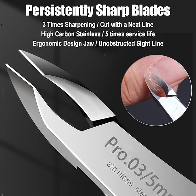 LePinko Salon-Quality Cuticle Trimmer with Cuticle Pusher and Nail File and Buffer Bundle Set