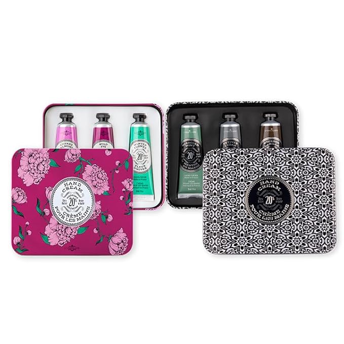 La Chatelaine Hand Cream Trio Gift Set for Him and Her, Couples Christmas Gift, Natural Hand Cream Made in France with 20% Organic Shea Butter- 2 sets of 3 x 1 fl oz …