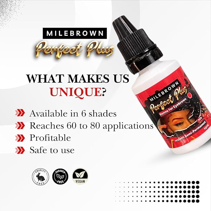 Eyebrow Henna, for natural-looking coloring, 15 ml (Red)