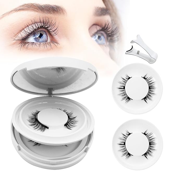 Magnetic Eyelashes with Applicator,2025 New Reusable Magnetic Eyelashes Natural Look No Glue or Liner Needed,Upgraded Soft Lashes for Daily Use(Natural+Natural)