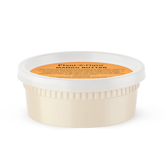 Raw Mango Butter 8 oz. - 100% Pure Natural Unrefined - Great for Skin, Body and Hair Growth. DIY Soap Making, Body Butter, Lotions and Creams.