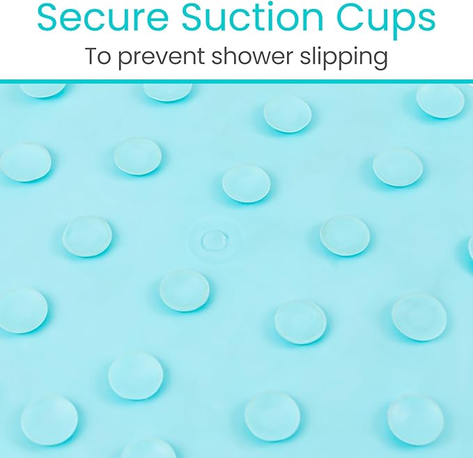 Vive Foot Scrubber for Use in The Shower - Feet Cleaner for Dead Skin with Pumice Stone - Massager and Brush Exfoliating - Callus Remover, Improve Circulation and Relieves Pain - Nonslip Suction Cups