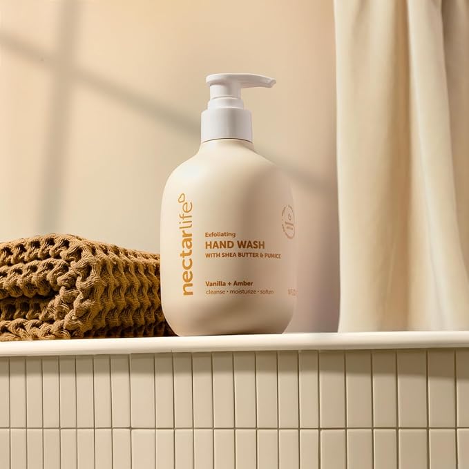 Nectar Life Exfoliating Hand Wash with Shea Butter & Pumice, Vanilla + Amber, 14 fl oz, Set of 3