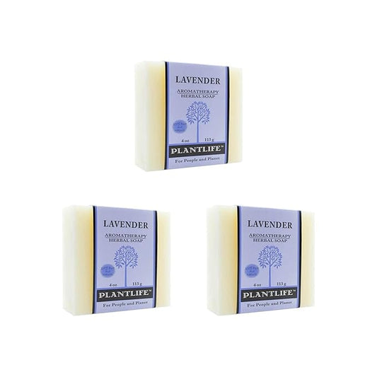 Plantlife Lavender 3-pack Bar Soap - Moisturizing and Soothing Soap for Your Skin - Hand Crafted Using Plant-Based Ingredients - Made in California 4oz Bar