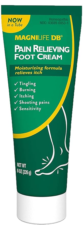 MagniLife DB Foot Cream, Calming Relief for Burning, Tingling, Shooting & Stabbing Foot Sensations - Soothes Dry, Cracked, Itchy, Sensitive Skin (8 oz Tube)
