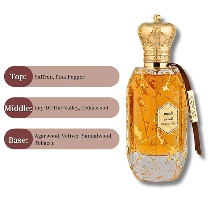 Magical Oud EDP Spray 100ML (3.4 OZ) By Armaf | A Harmonious Blend Of Vibrant Spices, Florals, Woody Elements.