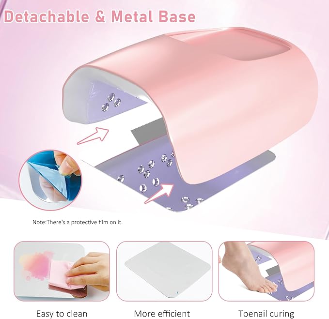126W Cordless Rechargeable UV LED Nail Lamp,Professional UV Light for Gel Nails Gel Curing Lamp with 4 Timer Setting Auto Sensor, LED Nail Dryer for Fingernail and Toenail Home Salon