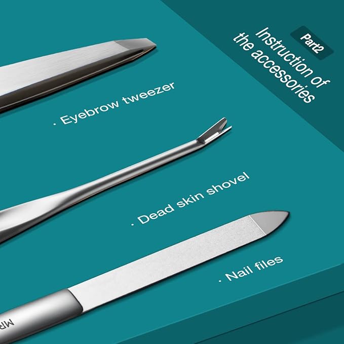 MR.GREEN Portable Luxury Manicure Sets Stainless Steel Pedicure Kits With Full-Grain Cowhide Leather Cover Personal Care Tools Set