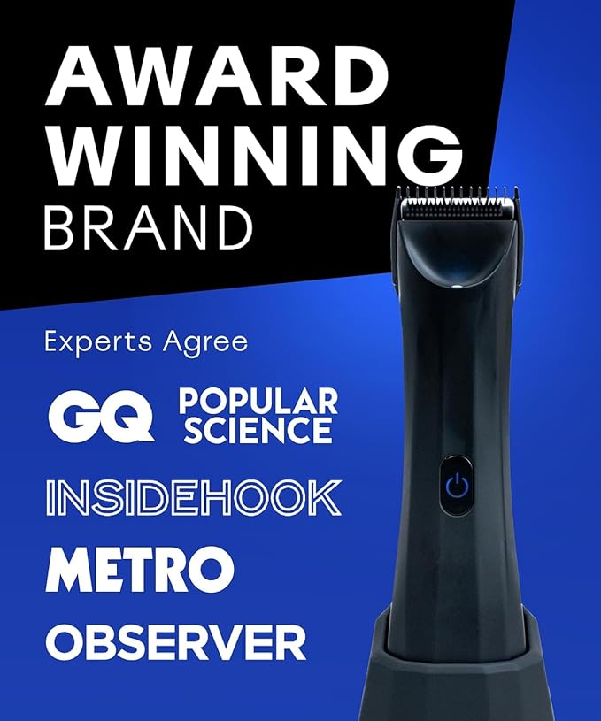 BALLS V3 The Archibald - Body & Pubic Hair Trimmer for Men - No Cuts, Sacksafe Guard, 100% Waterproof, Cordless - Wet/Dry with Replaceable Ceramic Blades Archibald Trimmer