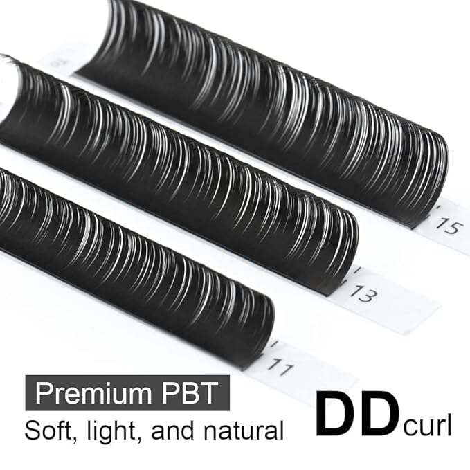 NAGARAKU Eyelash Extensions Individual Lashes 0.15 DD curl 7-15mm Mix Tray Classic Matte Black Soft Natural Faux Mink 16 rows