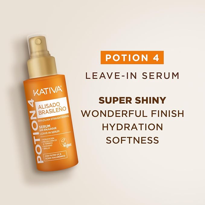 Kativa Brazilian Keratin Straightening Treatment at Home with Hyaluronic Acid and Premium Serum | Keratin