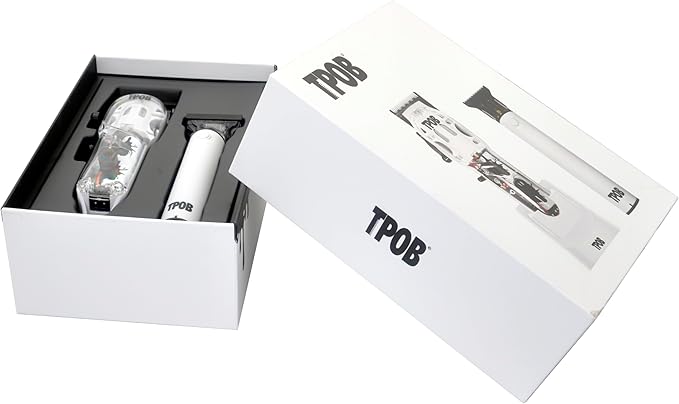 TPOB White Slime 2 Splatt Clipper Trimmer Set Barber Hair Clippers for Men 6800 RPM