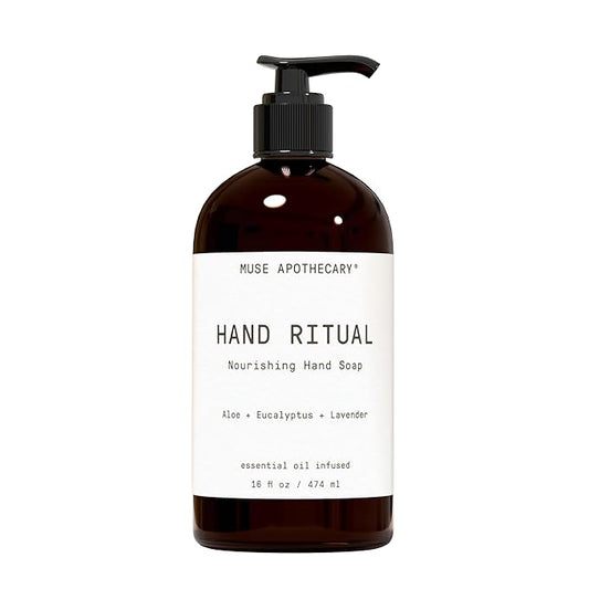 Muse Apothecary Hand Ritual - Aromatic and Nourishing Hand Soap, Infused with Natural Aromatherapy Essential Oils - USDA Certified Biobased - 16 oz, Aloe + Eucalyptus + Lavender