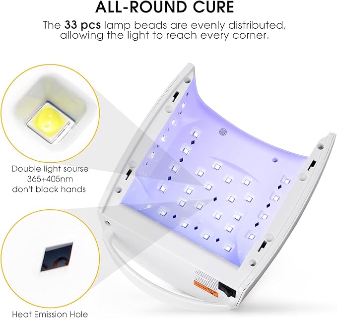 48W Rechargeable UV LED Nail Lamp Faster Wireless Nail Dryer Gel Polish UV Nail Light with 4 Timer Settings, Professional Quick Dry Curing Lamp with Display Auto Sensor for Salon & Home