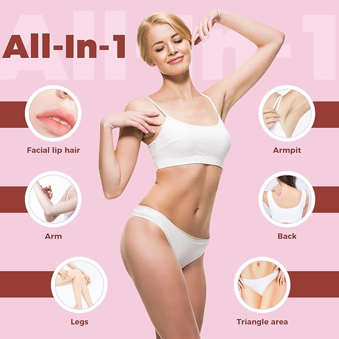 Wax Beads, Hard Wax Beads Hair Removal - 2.5 lbs Wax Beads for Sensitive Skin - Hard Wax Recommended for Full Body Bikini Brazilian Waxing (Rose)