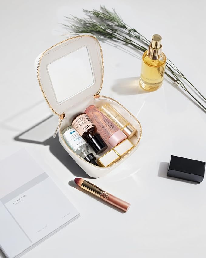 Clear Makeup Bag, Small Makeup Bag TSA Approved Toiletry Bag Cosmetic Travel Bag Cute Makeup Bag Organizer Makeup Case Pouch Car Essentials for Women Men