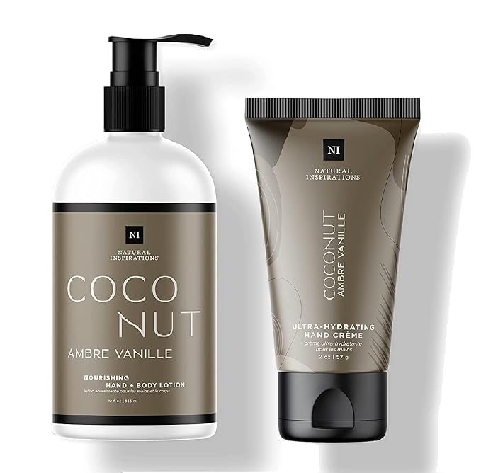 Natural Inspirations Hand & Body Lotion and Hand Crème Gift Set (Coconut Ambre Vanille)