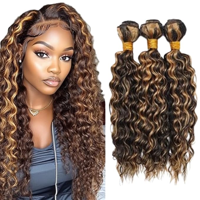 Ombre Deep Curly Bundles Human Hair P1B/27 Kinky Curly Bundles Black and Blonde Two Tone Brazilian Soft and Silky for Black Women 10 12 14 Inch