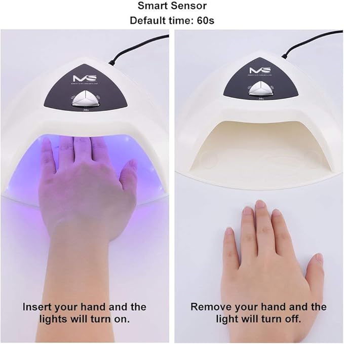 MelodySusie Eos Pro12W UV/LED Nail Lamp - Smart Nail Dryer, Cures All Major Gel Nail Polish Brands, White