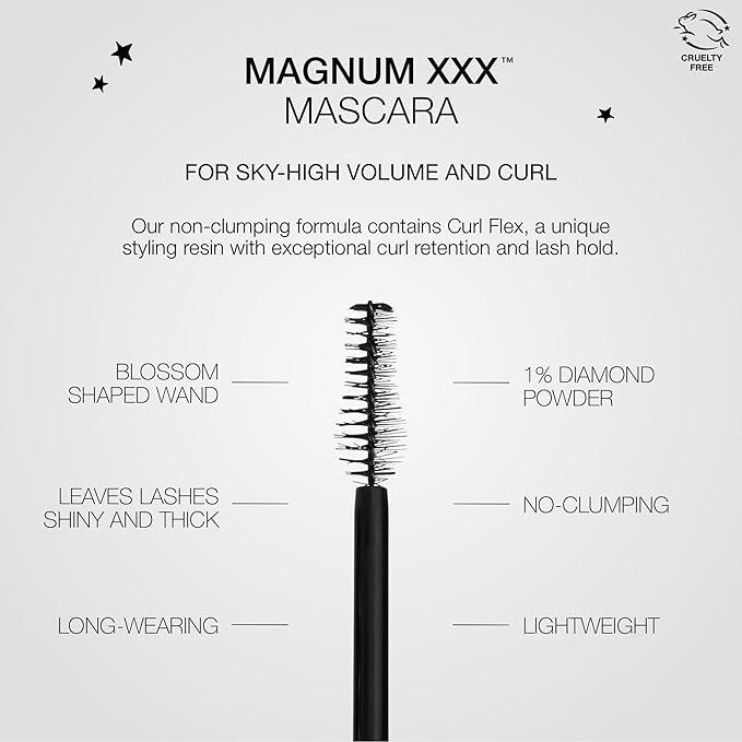 stila Magnum XXX Lash Mascara, Black Voluminous Sky-High Volume, Curl, Lift, Full Length Lightweight, Long-Lasting Eye Makeup Formula 0.40 Fl. Oz.