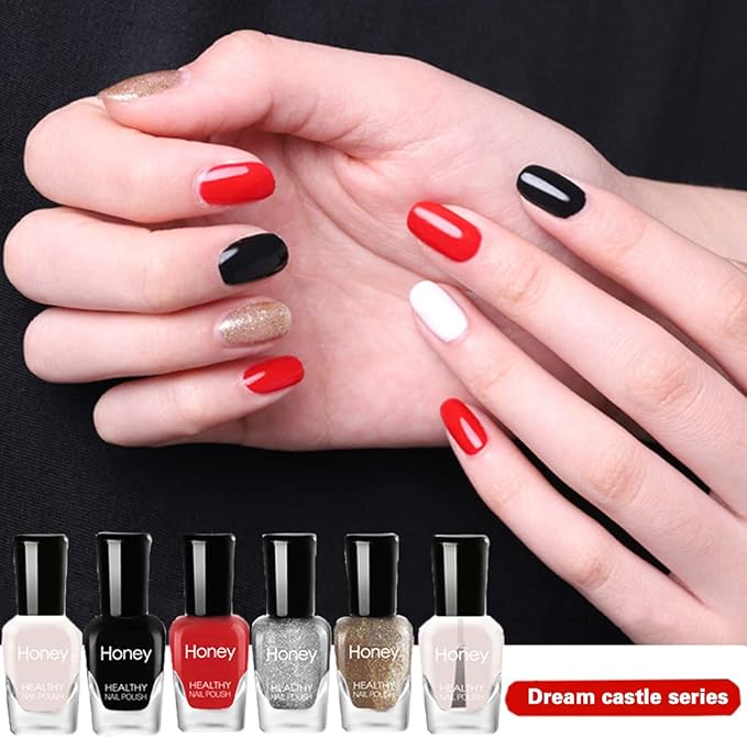 Non Toxic Nail Polish Set, Easy Peel Off and Fast Dry Nail Polish Set for Pack, Eco Friendly & Organic Water Based Nail Polish for Women,Teens (18 Bottles)