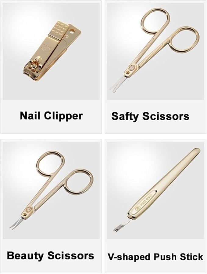 World No. 1, Three Seven 777 Travel Manicure Pedicure Grooming Kit Set, (Total 10 PC, Model: TS-2100G),Personal Nail care,Stainless steel, Made in Korea, Since 1975