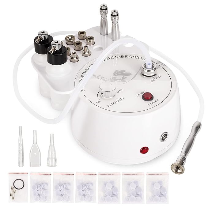 3 in 1 Diamond Microdermabrasion Machine, Professional Microdermabrasion Device with Vacuum Spray, Beauty Facial Skin Care Dermabrasion Equipment for Salon Personal Home Use