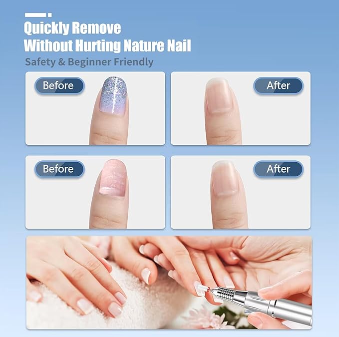 Depvko 13PC Nail Drill Bits Set, Drill Bits for Nails, 3pcs Tungsten Carbide Drill Bits+ 3pcs Ceramic Efile Nail Drill Bits+ 6pcs Cuticle Drill Bits+ 1pcs Brush, 3/32 inch Nail Bits for Nail Drill