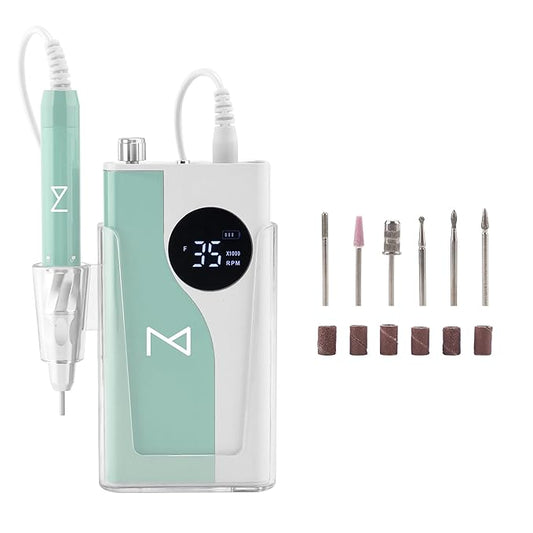 M - Ying Yang Brushless Nail Drill - Gift for Her - 35K RPM Wireless Powerhouse, 85w, Aluminum Alloy Shell, Ultra Quiet Operation for Smooth Precision Nail Art (Mermaid)