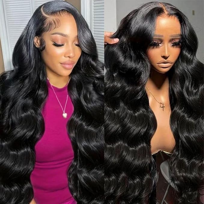 28 Inch Body Wave 13x6 HD Transparent Lace Front Wigs Human Hair Pre Plucked with Baby Hair 200 Density Lace Frontal Human Hair wigs for Women Gluless Wigs Human Hair