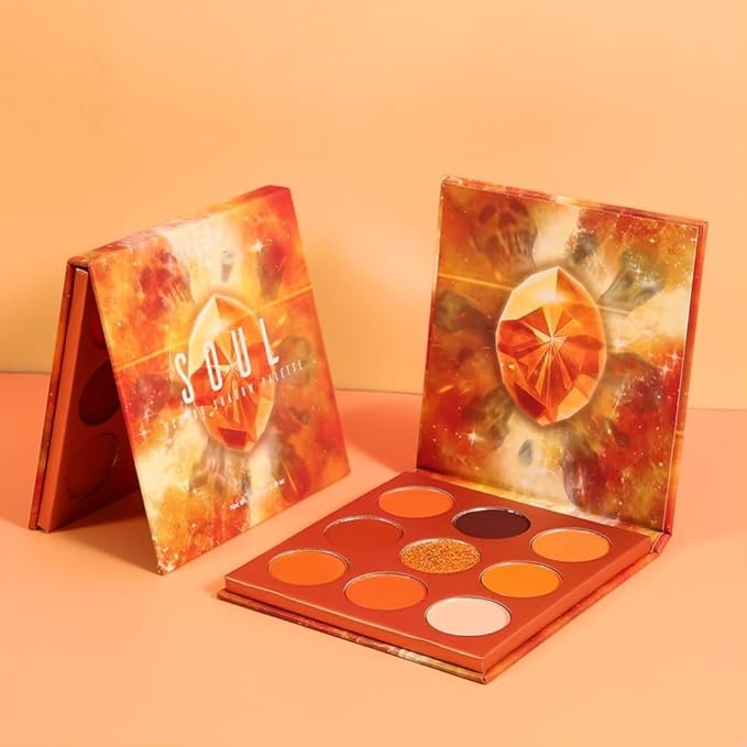 docolor Eyeshadow Palette 9Colors Orange Eyeshadow Gemstone Shadow Palettes Highly Pigmented Mattes Shimmers Naked Smokey Glitter Cream Colorful Powder Blendable Long Lasting Waterproof Makeup Palette