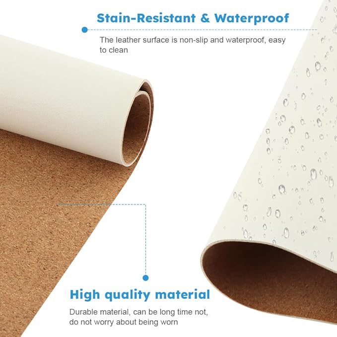 Nail Arm Rest and Polish Mat Set, Foldable PU Leather Hand Pillow, Manicure Table Mat, White