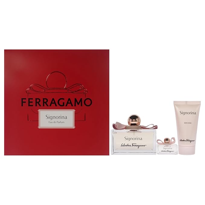 Salvatore Ferragamo Signorina for Women - 3 Pc Gift Set 3.4oz EDP Spray, 1.7oz Body Lotion, 0.17oz EDP Spray