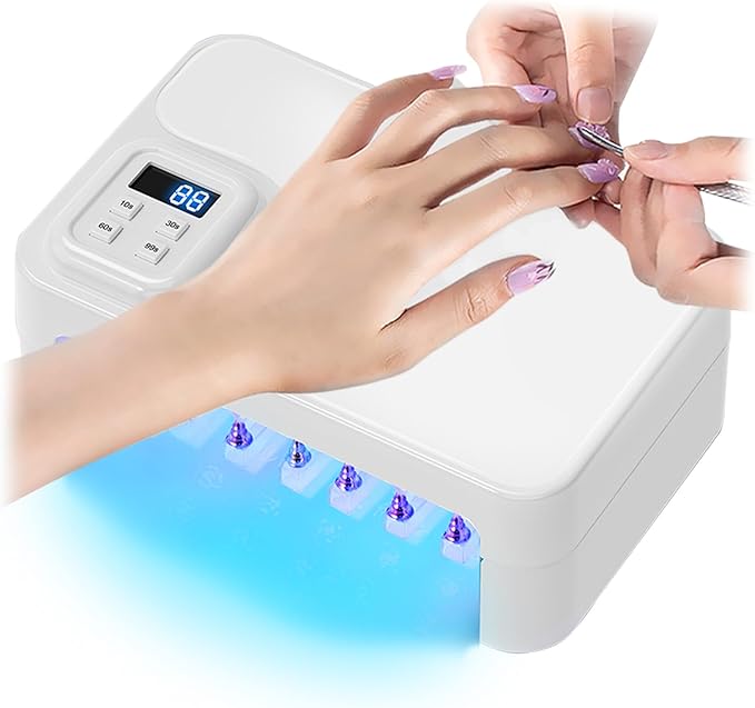 180W UV LED Nail Curing Lamp with Auto Sensor & 4 Timer Settings, Professional Gel Nail Dryer Light with Arm Rest, Fast Drying for Gel Polish, Press on Nails, Salon & Home Use