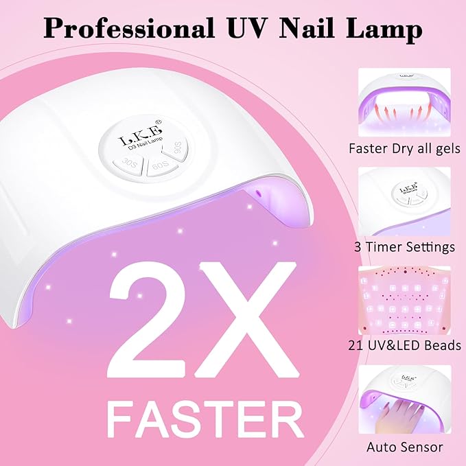 Gel Nail Polish Kit with UV Light, ARCWEISSO 66 Pcs Gel Nail Polish Set with Base and Matte&Glossy Top Coat Soak Off All Season Nail Set Manicure Tools Nail Art Gift for Women & Girls