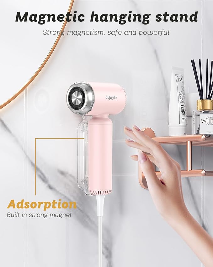 Hair Dryer 110V Only- Ionic High-Speed Motor for Fast Drying, Portable Lightweight Blow Dryer, Quiet Professional Blowdryer with Magnetic Curly Diffuser & Concentrator for Home Travel