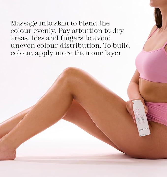 This Works Perfect Legs Skin Miracle | Tinted Serum for Radiant, Even-Toned Legs | Enriched with Vitamin C & E for Nourishment | Hydrates, Smooths & Enhances Natural Glow, 5 oz / 150ml