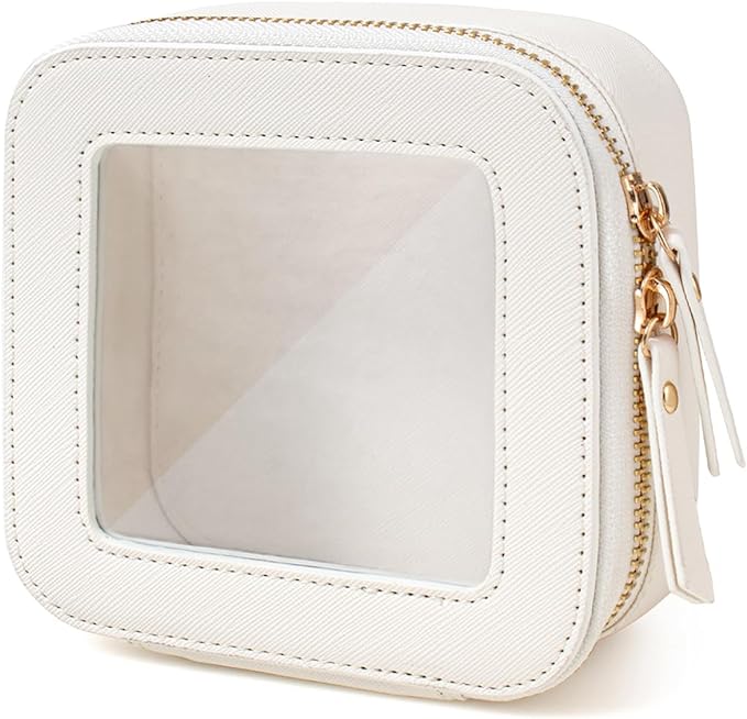 Clear Makeup Bag, Small Makeup Bag TSA Approved Toiletry Bag Cosmetic Travel Bag Cute Makeup Bag Organizer Makeup Case Pouch Car Essentials for Women Men