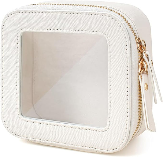 Clear Makeup Bag, Small Makeup Bag TSA Approved Toiletry Bag Cosmetic Travel Bag Cute Makeup Bag Organizer Makeup Case Pouch Car Essentials for Women Men