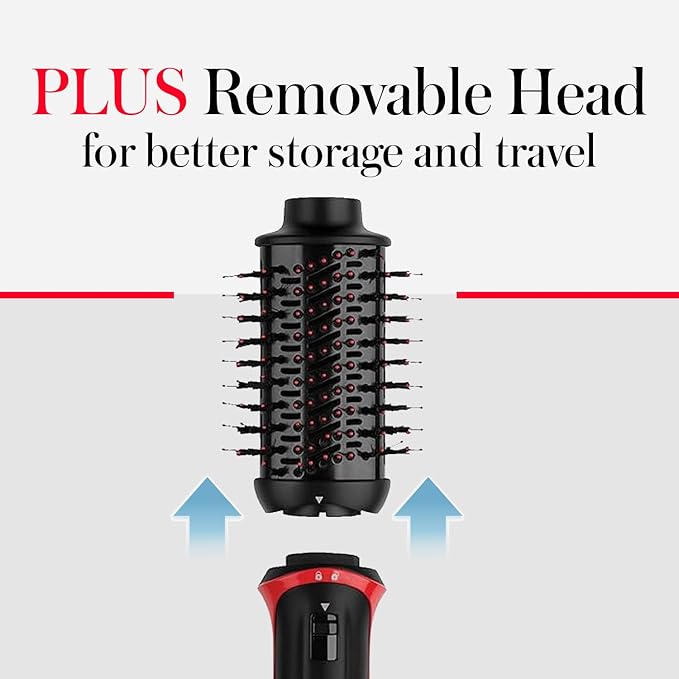 REVLON One-Step Volumizer Plus Hair Dryer and Styler, Enhanced Motor for Less Frizz, More Shine, and Reduced Heat Damage for Salon Style Round Brush for Blowout, Black (Amazon Exclusive)